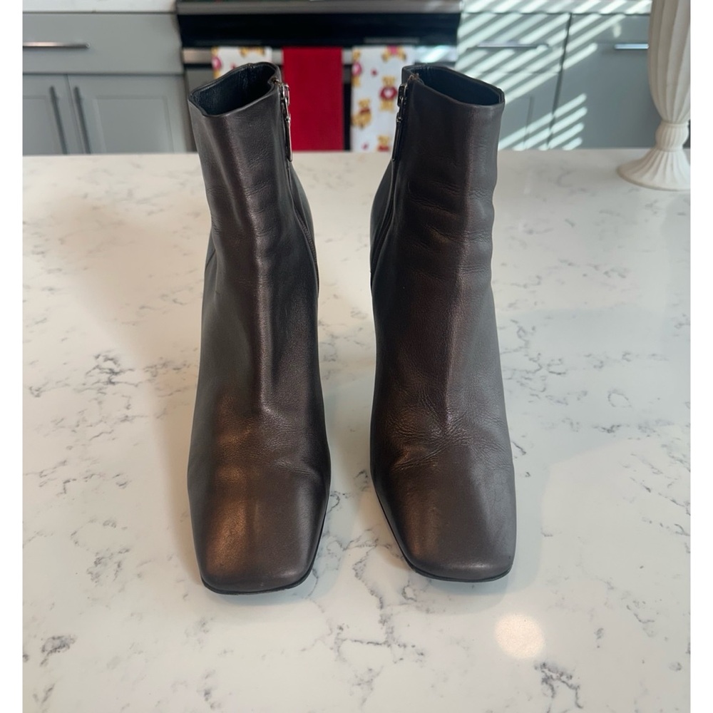 Prada Leather Ankle Boots in Metallic Brown - Size 41 1/2 - Picture 3 of 14